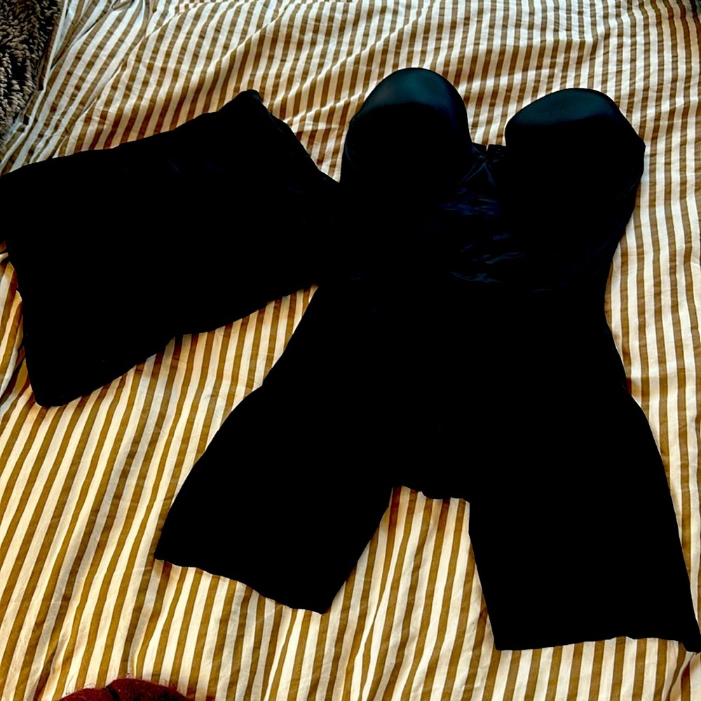 Spanx strapless cupped mid thigh compression suit